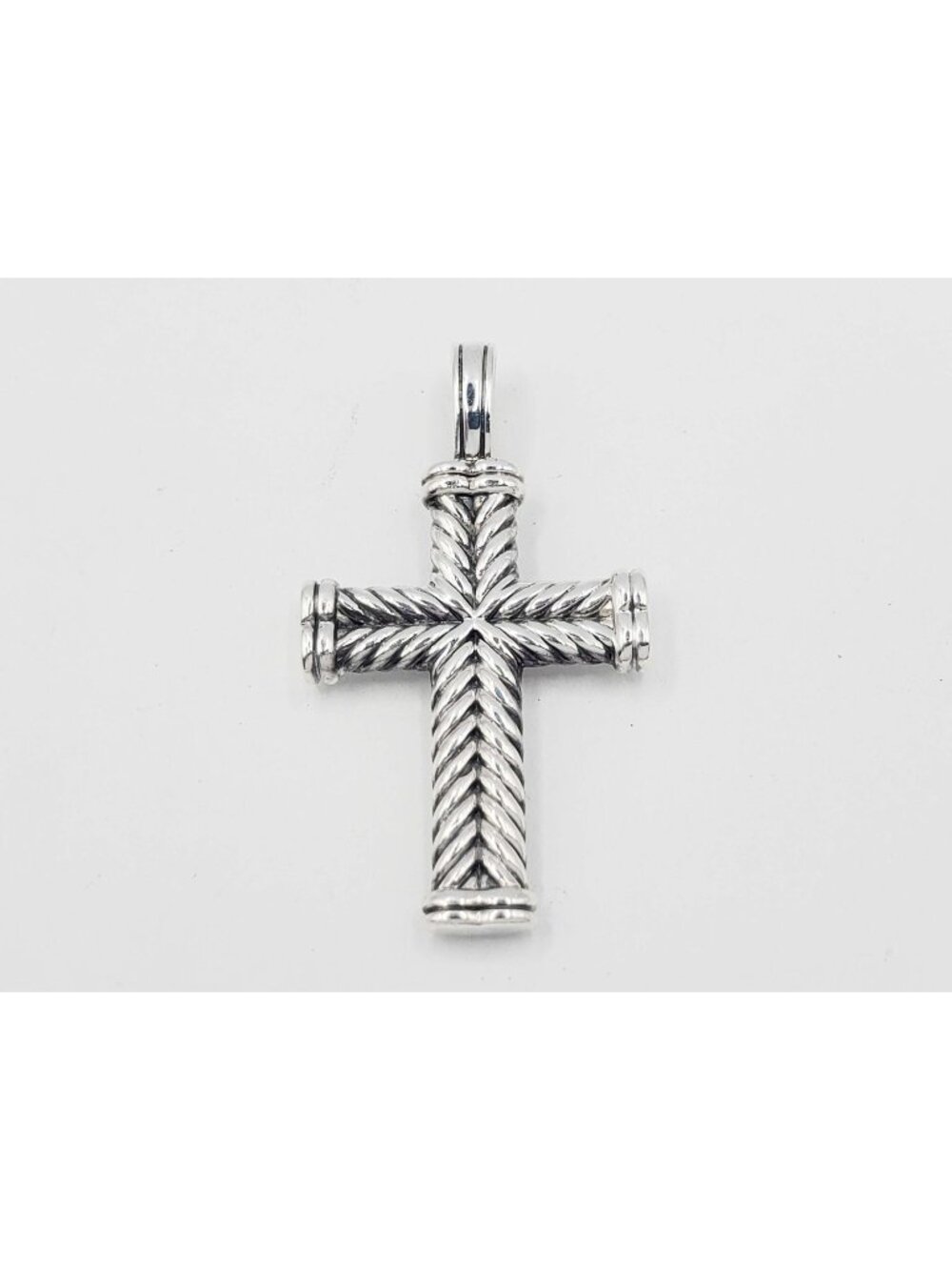 David Yurman Chevron Cross Pendant Sterling Silver